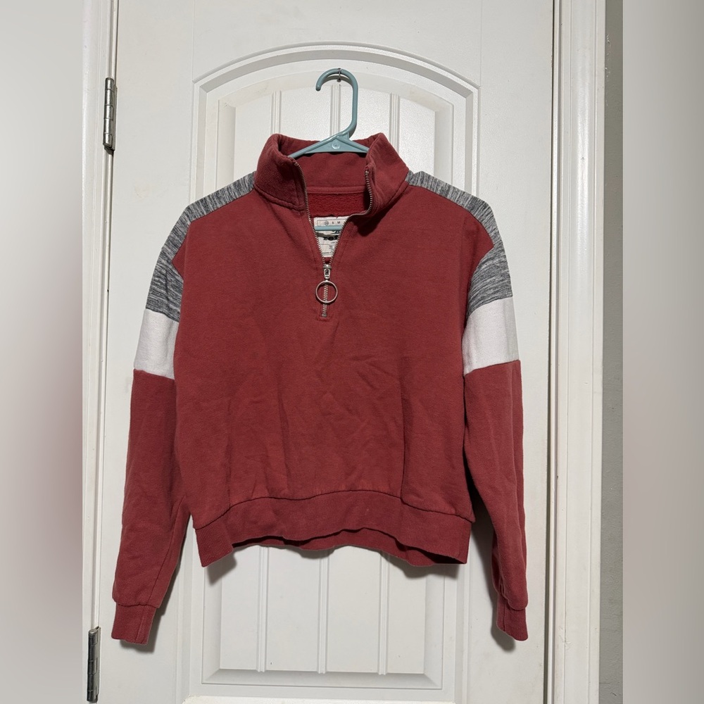Women's Red Quarter-Zip Sweater
